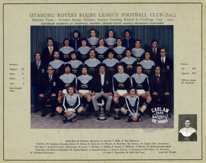 Otahuhu Rovers Rugby League Premier Team 1974